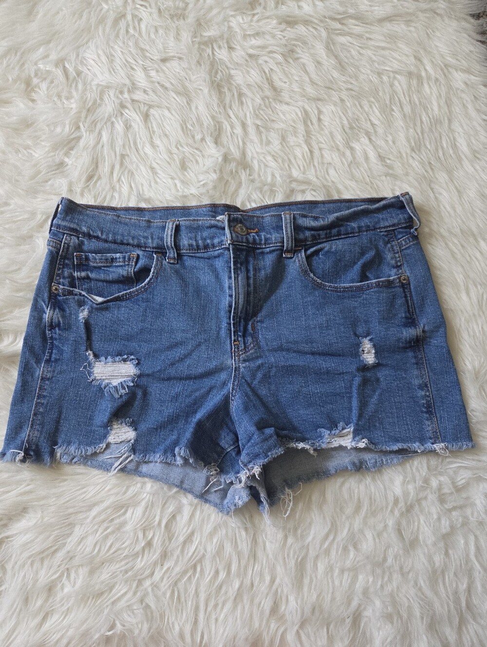 Old Navy Boyfriend Mid-rise Jean Shorts Women's Distressed